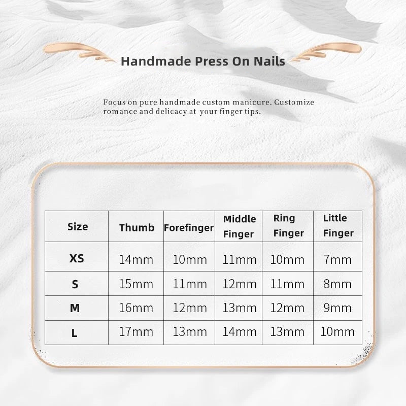 Handmade Press on Nails White Almond French